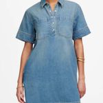 Madewell Dress Womens XXS Blue Denim Short Sleeve Collared Button Pockets Casual Photo 0