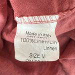 Made in Italy 100% Linen 3D Floral Tank Dress Medium Beachy Coastal Nautical Pink Photo 9