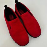 Lands' End all weather red slip on suede leather shoes Photo 1