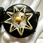 Vintage coconut wood tagua nut raffia star stretchy bracelet Photo 4