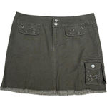 Mudd vintage y2k  mini mirco cargo skirt army green utility 5 grunge ring details Photo 0