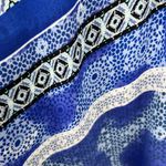 Parker Dominica Olympos Blue Faux Wrap Midi Dress short sleeve flowy Size large Photo 4