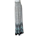 AB Studio  Aqua & Ivory ZigZag Pull On Column Maxi Skirt Size XL Photo 2