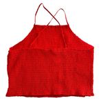 A New Day NWT Red High Neck Smocked Cropped Top Women’s Size XL Holiday Tank Photo 1