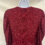 Y2K Luxe Dress Red Sequin Mini Dress Sz S Mesh Cutout Clubwear Glam Holiday NYE Photo 6