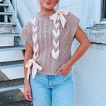 These Three Boutique Bow Tie Sweater Top  Photo 1