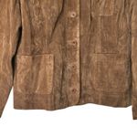 Anne Klein Vintage Y2k Suede Leather Button Up Jacket chocolate Brown XL Photo 4