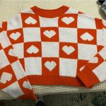 Topshop  Queen of Hearts orange cropped crew neck sweater Photo 2