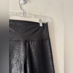 Aerie OFFLINE  High Waisted Legging Metallic Black Liquid Faux Leather Crackle Photo 5