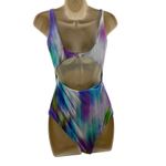 Bebe  Monokini Colorful Tie Dye Rhinestone Zipper Womens Medium Photo 3