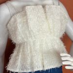 ZARA  White Fringe Crop Top Size Medium. E52 Photo 2