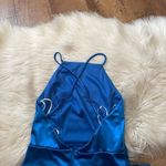 Lulus LULU’S Utterly Unforgettable Royal Blue Satin Sleeveless Mxi Dress Photo 6