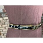 belt bow buckle black gold vegan leather Photo 8