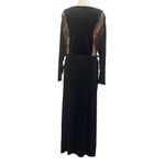 Vintage AHNI Velvet Tapestry Embroidered Maxi Dress ART TO WEAR Plus Size 2 NEW Black Photo 9