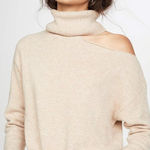 Paige  Raundi Womens Wool‎ Blend  Turtleneck Sweater Cut Out Shoulder Sz S Cream Photo 0