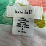 Kate Hill Pink & Green Floral Garden Cotton A-Line Flare Midi Skirt Size 4 S Photo 7