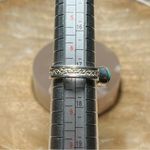 Sterling Silver Blue Turquoise Raised Circular Stone 925  Ring Photo 10