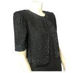 Vintage Brilliante by J.A beaded dress with attached jacket black size large Photo 5