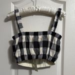 Bohme 💖 NWT Buffalo Plaid Black & Cream Crop Top Photo 2