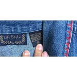 Vintage Life Style Women’s Denim Jacket Button Front Embroidered Size Medium Sk Blue Photo 7