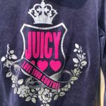 Juicy Couture Vintage Blue Velour Zip Hoodie Pink Logo Large Photo 7