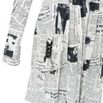 IC Collection by Connie K News Print Newspaper Chain Detail Button Front Dress L White Size L Photo 2