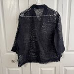 Semi sheer animal print button up lightweight jacket Black Size L Photo 4