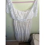 Baltic Born White Nude Caroline Lace Maxi Dress Off Shoulder, Size XXXL Photo 6