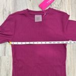 Terez NWT  Long Sleeve Ribbed Bodycon High Neck Midi Dress Raspberry Pink Size S Photo 2