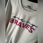 Gildan Atlanta Braves Crew Neck White 'Love My Braves' Sweatshirt Photo 2
