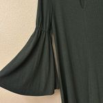 Love Riche  Black Ribbed Bell Wide Sleeve Swing Shift Knee Dress Size MEDIUM Boho Photo 4