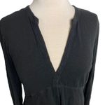 #135 WILT Plunge Neck Layered Slub Tee Black Size M Photo 2