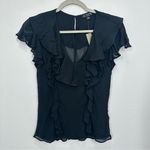 J.Crew J.‎ Crew All Over Ruffle Chiffon Blouse Sheer Layered Romantic Delicate Black S Photo 1