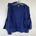 REI Womens Fleece Jacket Size Small Full Zip Snap Mock High Collar Blue Sweater Photo 4