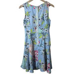 Nicole Miller Light Blue Floral Sleeveless Swing Drop Waist Dress Size 6 Photo 5