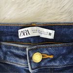 ZARA  Dark Wash Straight Leg Raw Hem Jeans Size 4 Photo 2