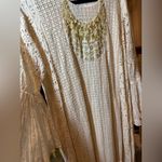 Elegant Cream Lace Maxi Dress kaftan Abaya Size L Photo 4