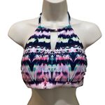 Athleta  High Neck Keyhole Halter Bikini Swim Top Multicolor Women’s Size Small Photo 1