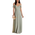 Birdy Grey DEVIN CONVERTIBLE DRESS Women M CHIFFON SAGE BRIDEMAID WEDDING Photo 13