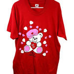 Fruit of the Loom Vintage 90sā Single Stitch Valentines Bear Heart Love From Oregon Shirt Size L Photo 0