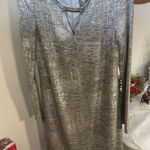 Vince Camuto  Grey + Gold Dress Size 6 Photo 0
