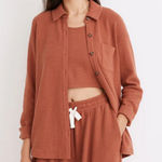 Madewell Textured Button Front Shirt Jacket Brick Red Size Small Photo 0