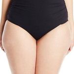 Anne cole NEW Black Convertible High Waist Shirred Swim Bottom Ruched Size 20W Photo 0