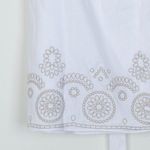 Tahari  Womens Embroidered Linen Skirt Size 16 White Tie Belt‎ Pockets Bohemian Photo 8