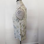 August Silk Floral Sleeveless Silk Top - Cream and Green sz 6 Photo 2