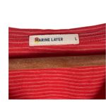 Marine layer Large Striped V-Neck Boyfriend T-Shirt Red Short Sleeve Casual Top Photo 6