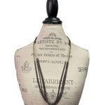 Layered Chain Necklace Faux Pear Minimalist Gunmetal Tone Chic Work Feminine Gray Photo 0