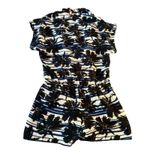 L'Agence Palm Print Romper Women's Small Black Blue White Casual Summer Photo 3