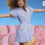 Alexis  x Target‎ Plus Size 2X White and Blue Eyelet Tulip Sleeve Shirt Dress Photo 1