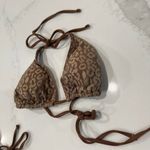 SheIn Sexy Leopard Print Halter Triangle Bikini Set Womens Small Brown/Gold Swim Photo 1